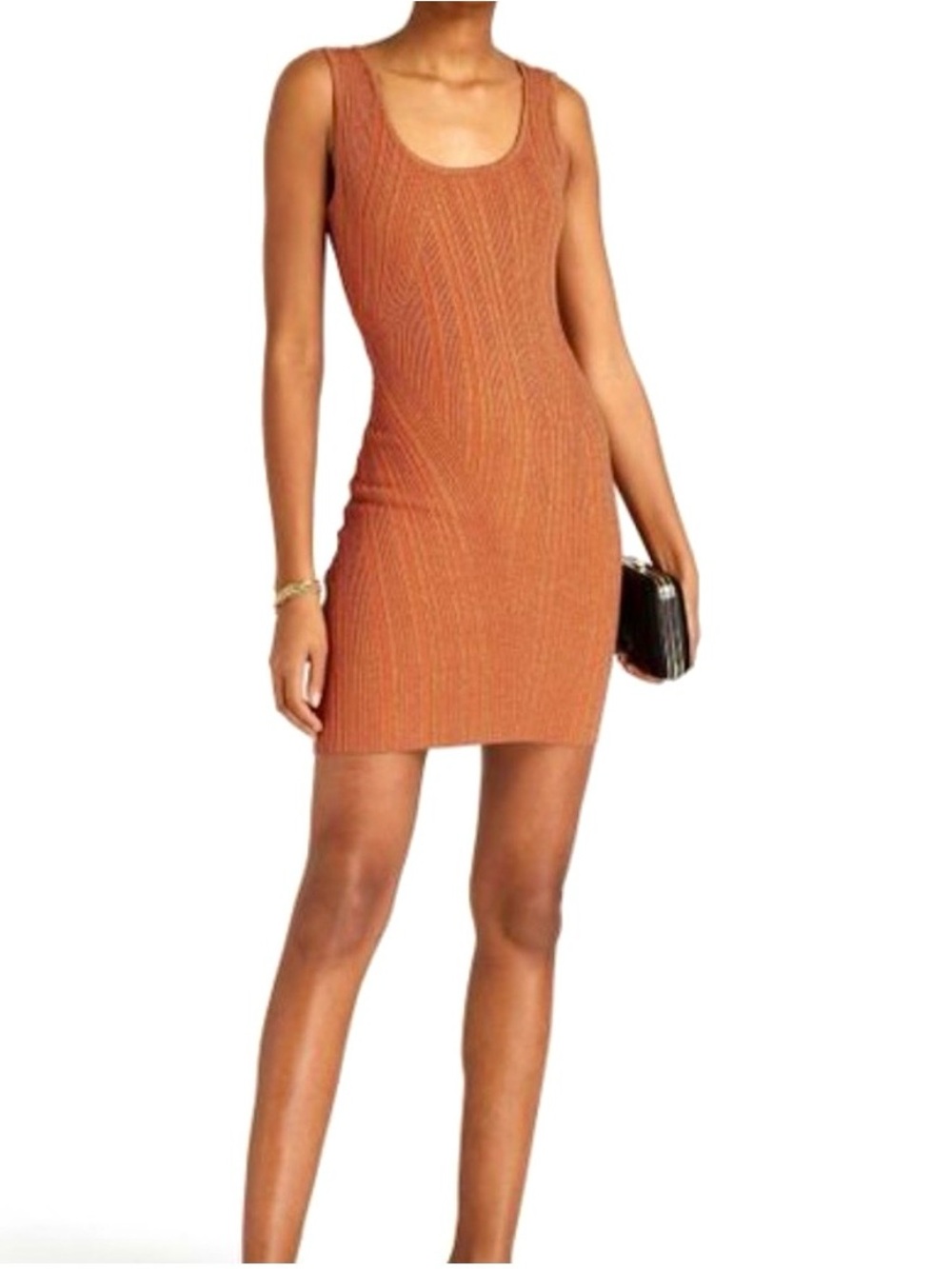 Herve Leger Orange Mini Dress